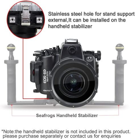 حافظة كاميرا تحت الماء لضفادع البحر متوافقة مع Canon EOS M6 Mark II 22MM IPX8 40m/130ft أقصى عمق للغوص غطاء كاميرا مقاوم للماء للغوص وركوب الأمواج والتجديف والتزلج in Kuwait