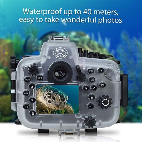 حافظة كاميرا تحت الماء لضفادع البحر متوافقة مع Canon EOS M6 Mark II 22MM IPX8 40m/130ft أقصى عمق للغوص غطاء كاميرا مقاوم للماء للغوص وركوب الأمواج والتجديف والتزلج in Kuwait