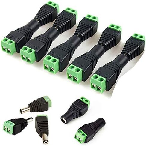 exgoofit DC Power Connector 15 Pairs 12V Male+Female 2.1x5.5MM DC Power Jack Plug Adapter Connector for CCTV Camera and LED Strip Light in Saudi Arabia