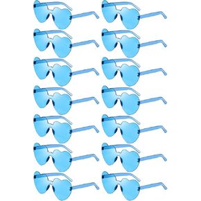 Geopty 14 Pack Heart Sunglasses for Women, Fun Cute Rimless Transparent Candy Color Heart Glasses Party Favors
