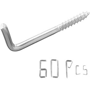304 الفولاذ المقاوم للصدأ 2 في خطافات لولبية 20 قطعة، 7 خطافات لولبية الشكل، خطافات ميدالية الزاوية اليمنى برغي على شكل حرف l في خطافات للتعليق in Kuwait