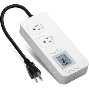Electricity Usage Monitor, Briidea Power Consumption Watt Voltage Amp Meter Tester with 2 Outlets Electricity Analyzer Monitoring Device for Energy Saving