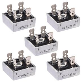 KBPC2510 Bridge Rectifier Diode 25A 1000V KBPC2510 Electronic Silicon Mini Rectofier Diodes Ac to Dc 25 Amp 1000 Volt 4-Pin(Pack of 5Pcs)