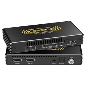 4K@120Hz HDMI 2.1 Audio Extractor Audio Converter,HDMI to HDMI,SPDIF Optical 7.1/5.1CH,Stereo 3.5mm,Supports VRR,CEC,Dolby Digital Audio De-embed,HDCP 2.2/2.3 Bypass,for PS5,Xbox