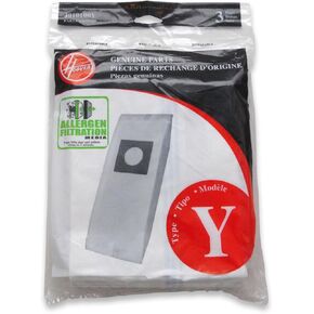 Hoover Type Y Allergen Bags, for WindTunnel Vacuum Cleaners, 3-Pack, 4010100Y, White