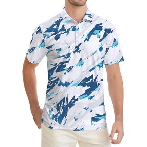ELETOP Mens Golf Polo Shirts Moisture Wicking Business Casual Athletic Performance Golf Shirts for Men Dry Fit Short Sleeve