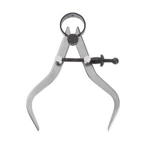 Spring Joint Caliper - [4 Inch] Carbon Steel Adjustable Spring Outside Caliper with Solid Nut for Metalworking Drawing Use, Silver Tone