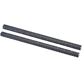 MeasureMate Learning Ruler, Four-Sided Math Tool for Students, Teaching Number Lines, Fraction Line, with Metric and Imperial, Black, 2-Pack