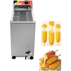 Korean Cheese Hot Dogs Sticks frying machine Mozzarella Hot dog maker machine corn dog deep fryer machine,12 hooks,Corn Dog Fryer for Snak Shop