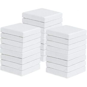 Mini Canvas Panels 4 x 4 inch Pack of 36, STARVAST Cotton Pre-Stretched Small Canvas Boards Blank Canvases for Paintings Craft Small Acrylics Oil Art Projects