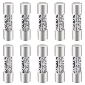 Baomain Solar PV Fuse, gPV Type Fuse Link PV-30 10 X 38 mm,2A 1000V DC,33kA, CE Listed Pack of 10
