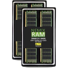 NEMIX RAM 64GB (1X64GB) DDR4 3200MHZ PC4-25600 2Rx4 1.2V 288-PIN ECC RDIMM Registered Server Memory in Kuwait