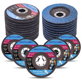 10 Pack Flap disc 4 1/2, 60 Grit Zirconia 4 1/2 Inch Grinding Discs for Angle Grinder, 4.5" x 7/8" Type 29 Grinding Wheels for Grinding, Rust Removal, Sanding and Finishing
