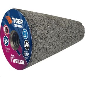 Weiler 68404 Tiger Ceramic Type 17 Round Tip Portable Grinding Cone, HZA20-S, 2" X 3" X 5/8-11, (Pack of 12) in Kuwait