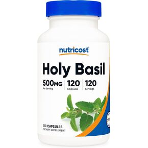 Nutricost Holy Basil Capsules 500mg, 120 Vegetarian Capsules - Gluten Free, Non-GMO