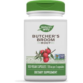 Nature's Way Butcher's Broom Root, Traditional Leg Vein Support*, 100 Vegan Capsules