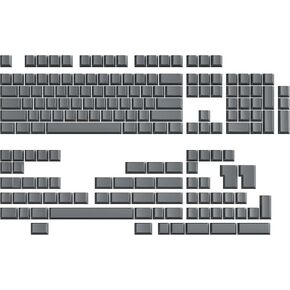 Ranked POM Blank Premium Keycap Set | 1.45 mm Thick POM | Cherry Profile for Custom Mechanical Keyboard (Ash Grey, 169 Keys)