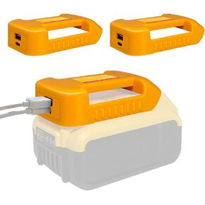 Fybemax 2 حزمة محول شاحن USB لبطارية ديوالت 20 فولت مع USB ونوع C شحن سريع عجلة الطاقة محول شاحن USB (محول فقط)