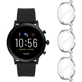 Suoman 3-Pack for Fossil Gen 5 Carlyle Protector Case, for Fossil Gen 5 Carlyle All-Around Protective TPU Bumper Cover Screen Protector Case (Not Fit for Fossil Gen 6 and for Fossil 5E)