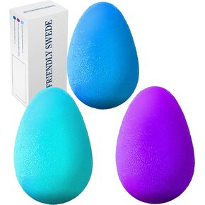 The Friendly Swede Stress Balls for Adults, Hand Squeezer Grip Strength, Hand Therapy Ball, Stress Ball Pack, Squeeze Ball, Stress Balls Bulk - Set of 3 Squeeze Balls for Hand Therapy