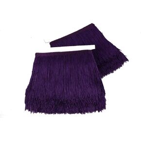 Heartwish268 Fringe Trim Lace Polyerter Fibre Tassel 6inch Wide 10 Yards Long for Clothes Accessories Latin Wedding Dress DIY Lamp Shade Decoration Black White Red(Purple)