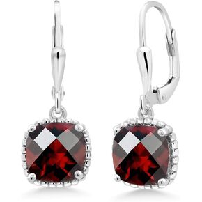 Gem Stone King 925 Sterling Silver Black Onyx Earrings For Women (4.22 Cttw, Gemstone Birthstone, Cushion Checkerboard Cut 8MM) in Kuwait
