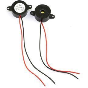 2pcs DC 3-24V Active Piezo Buzzer with Lead Wire 2312 High Decibels Continuous Sounder Electronic Buzzer Alarm 23x12mm