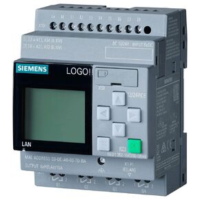 Siemens 6ED1052-1MD08-0BA0 LOGO! 12/24RCE, logic module, disp PS/I/O: 12/24VDC/relay, 8 DI (4AI)/4DO, memory 400 blocks, modular expandable, Ethernet
