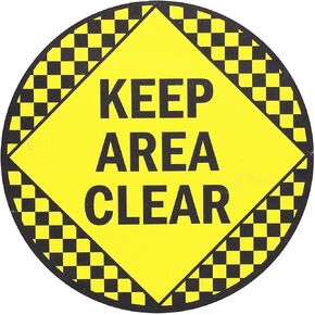 SmartSign - SF-0097-FO-17 "Keep Area Clear" Anti Slip Adhesive Floor Sign | 17" x 17" Black on Yellow