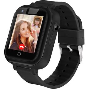 ele ELEOPTION 4G Smart Watch for Kids, IP67 Waterproof LBS WiFi GPS Tracker Children Smartwatch Phone Call for Boys Girls, Touch Screen Cellphone Video Call Voice Chat Anti-Lost SOS Toy for Kids Gift