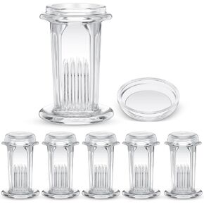 Sieral 6 Pieces Staining Jar 5 Slides Capacity Staining Tank 60 ml Glass Jar with Lid for Lab Microscope Supplies