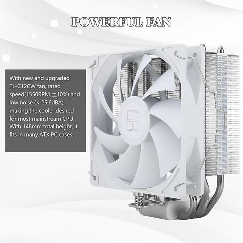 مبرد هواء وحدة المعالجة المركزية Thermalright Assassin X120 Refined SE CPU، 4 أنابيب حرارية، مروحة TL-C12C PWM، غطاء مبدد حرارة من الألومنيوم، تقنية AGHP، لـ AMD AM4 AM5/Intel LGA 1150/1151/1200/1700 in Kuwait