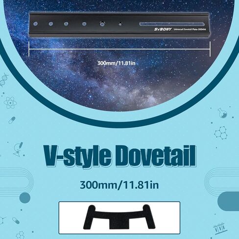 SVBONY SV219 Dovetail Mount Plate, 300mm 11.81 inches Universal Dovetail Plate Compatible with Dovetail Saddles, Telescope Accessories for OTA Equatorial Tripod Sky Astrophotography in Kuwait
