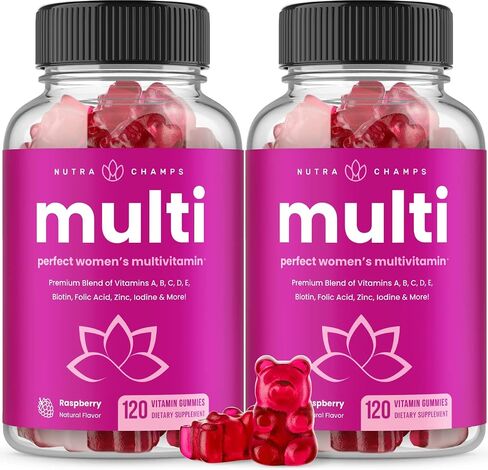 Womens Multivitamin Gummies | Vitamins A, B, C, D, E, Biotin, Folic Acid | Daily Multivitamin for Women | Chewable Womens Gummy Multivitamins | Bones, Brain, Heart, Immune & Energy Supplement in Saudi Arabia
