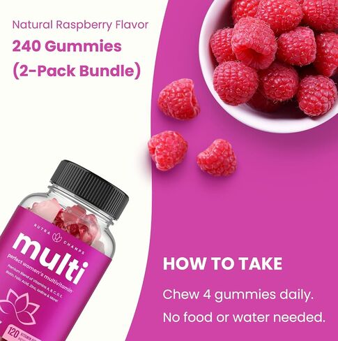 Womens Multivitamin Gummies | Vitamins A, B, C, D, E, Biotin, Folic Acid | Daily Multivitamin for Women | Chewable Womens Gummy Multivitamins | Bones, Brain, Heart, Immune & Energy Supplement in Saudi Arabia