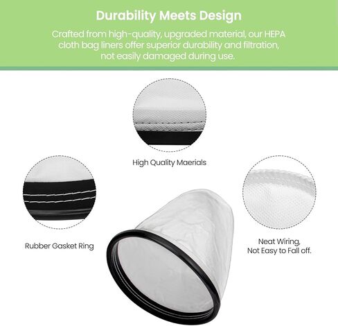 2KE2105000 HEPA Cloth Bag Liner for Hoover and Royal Backpack Vacuum Cleaner, Reusable Type Y Vacuum Bags Replacement Fit Hoover C2401 and C2401010 Shoulder Vac Pro, Royal RY4000 RY4001, 2Psc in Kuwait
