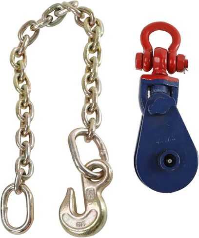 2 Ton Snatch Block with G70 Chain, 3'' Single Sheave Block w/Swivel Hook Fit 3/8'' Wire Cable Heavy Duty for Pulling Wrecker Roll Back Recovery in Saudi Arabia
