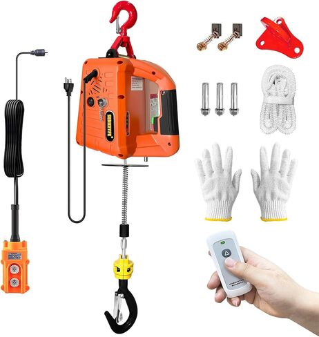 Power Electric Portable Hoist Winch 1500LBS, 3 in 1 Electric Cable Hoist 110V 25 FT with Lifting Strap, Electric Hoist Lift Ceiling Winch for Lifting Towing in Saudi Arabia