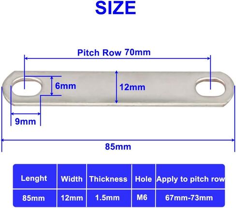 8 PCS Lithium Battery Connector Bus Bars Connector Copper Tinned for Llifepo4 Lithium Batteries (70mm) in Saudi Arabia