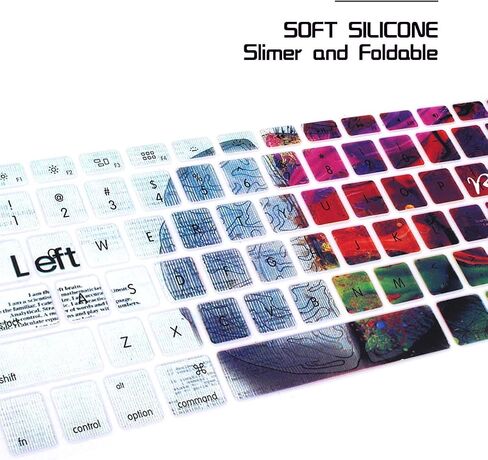 Silicone Keyboard Cover Skin for MacBook Air 13,for MacBook Pro 13/15/17 (with or w/Out Retina Display, 2015 or Older Version),for iMac Older USA Layout,Colorful Mix Rainbow in Kuwait