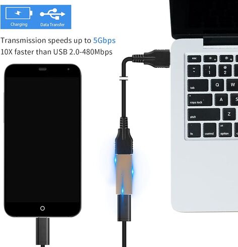 Duttek USB C Female to USB A Female Adapter, USB C Female to USB Female Adapter, USB C to USB 3.0 Adapter Compatible with laptops, Phone, Mp3 etc 2 Pack (Red) in Kuwait