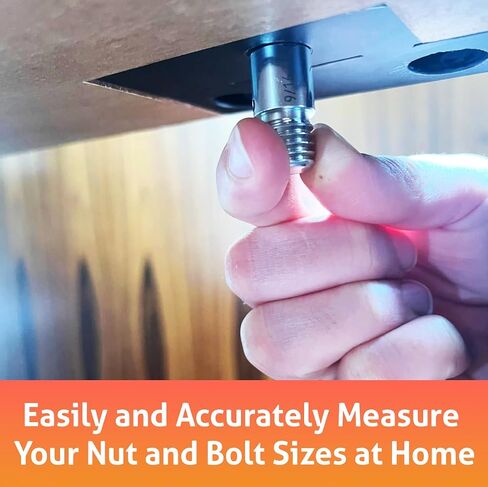 44 Nut and Bolt Thread Checker - Accurate Measurement Bolt Size and Thread Gauge, Easy to Use Bolt Thread Identifier & Bolt Size Finder, Durable Thread Checker Standard and Metric Tool. in Saudi Arabia