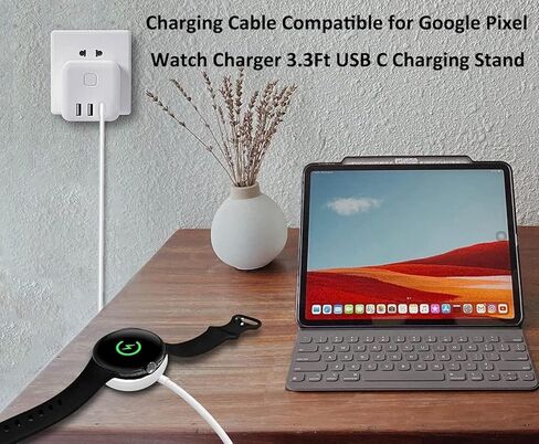 كابل شاحن ساعة Google Pixel-Watch، حامل سلك كابل شحن USB من النوع C بديل مغناطيسي لساعة Google Pixel الذكية، 3.3 قدم in Kuwait