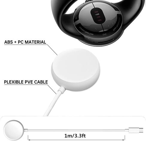 كابل شاحن ساعة Google Pixel-Watch، حامل سلك كابل شحن USB من النوع C بديل مغناطيسي لساعة Google Pixel الذكية، 3.3 قدم in Kuwait
