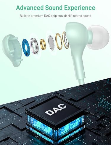 USB C Headphones Wired Type C Earphone for iPhone 15 Plus iPad 10 Google Pixel 8 7 Pro 7A Magnetic Earbuds Microphone Stereo DAC for Android Samsung S20 S21 S22 S23 FE Ultra Note 20 A54 Z Flip 5 Fold in Kuwait