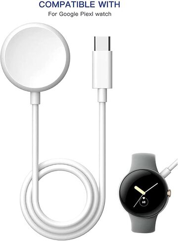 2PCS USB C Watch Charger Cable for Google Pixel-Watch 1, Magnetic Replacement USB Type C Charging Cord Stand, for Google Pixel Smartwatch 1(Not for Google Pixel 2/3), 3.3FT in Kuwait