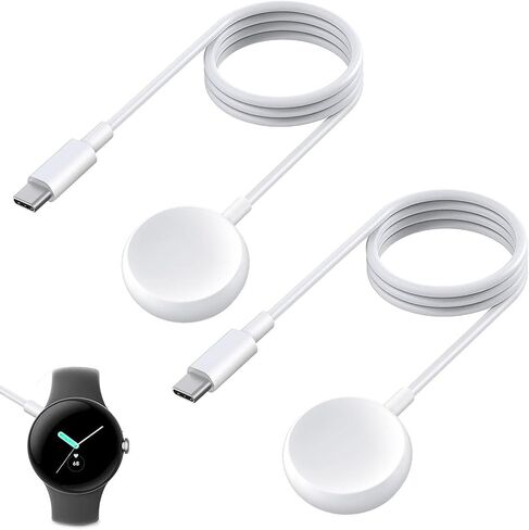 2PCS USB C Watch Charger Cable for Google Pixel-Watch 1, Magnetic Replacement USB Type C Charging Cord Stand, for Google Pixel Smartwatch 1(Not for Google Pixel 2/3), 3.3FT in Kuwait