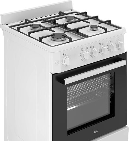 موقد غاز بريميوم ليفيلا 24 بوصة مع 4 شعلات وسعة فرن 2.7 قدم مكعب (أبيض) in Kuwait