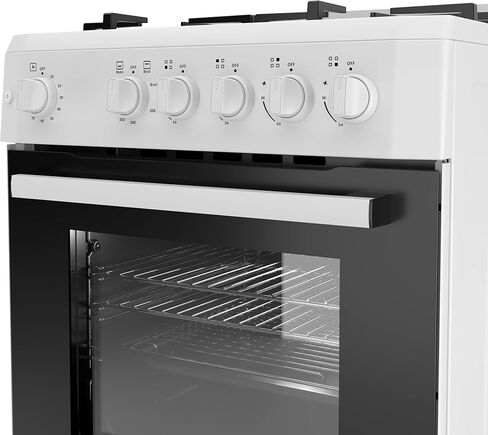 موقد غاز بريميوم ليفيلا 24 بوصة مع 4 شعلات وسعة فرن 2.7 قدم مكعب (أبيض) in Kuwait