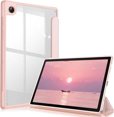 Fintie Hybrid Slim Case for Samsung Galaxy Tab A8 10.5 Inch 2022 Model (SM-X200/X205/X207), Shockproof Cover with Clear Transparent Back Shell, Auto Wake/Sleep, Black in Saudi Arabia
